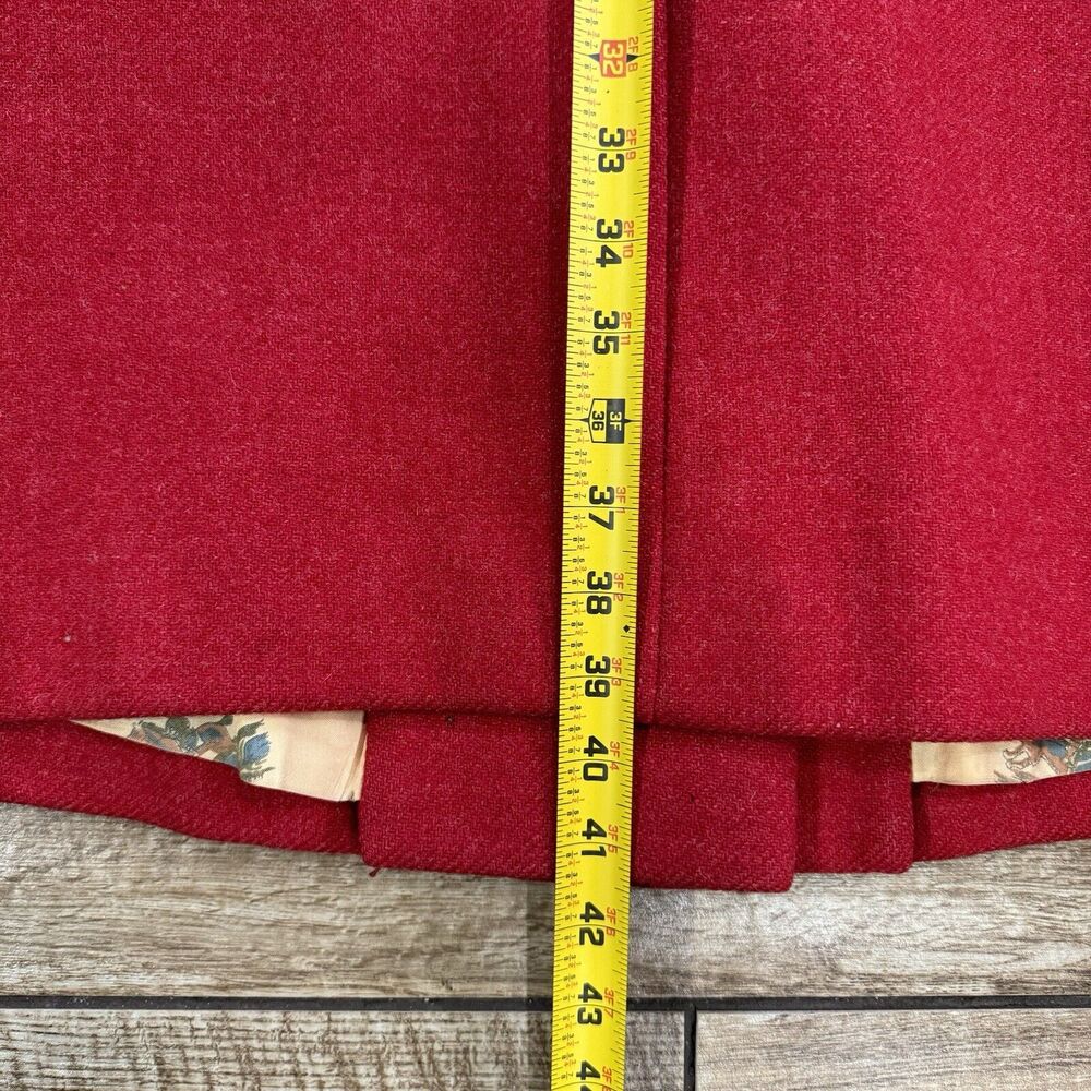Vintage Red Wool Double Breast Coat Lined 1950s 1960s - Picture 7 of 15